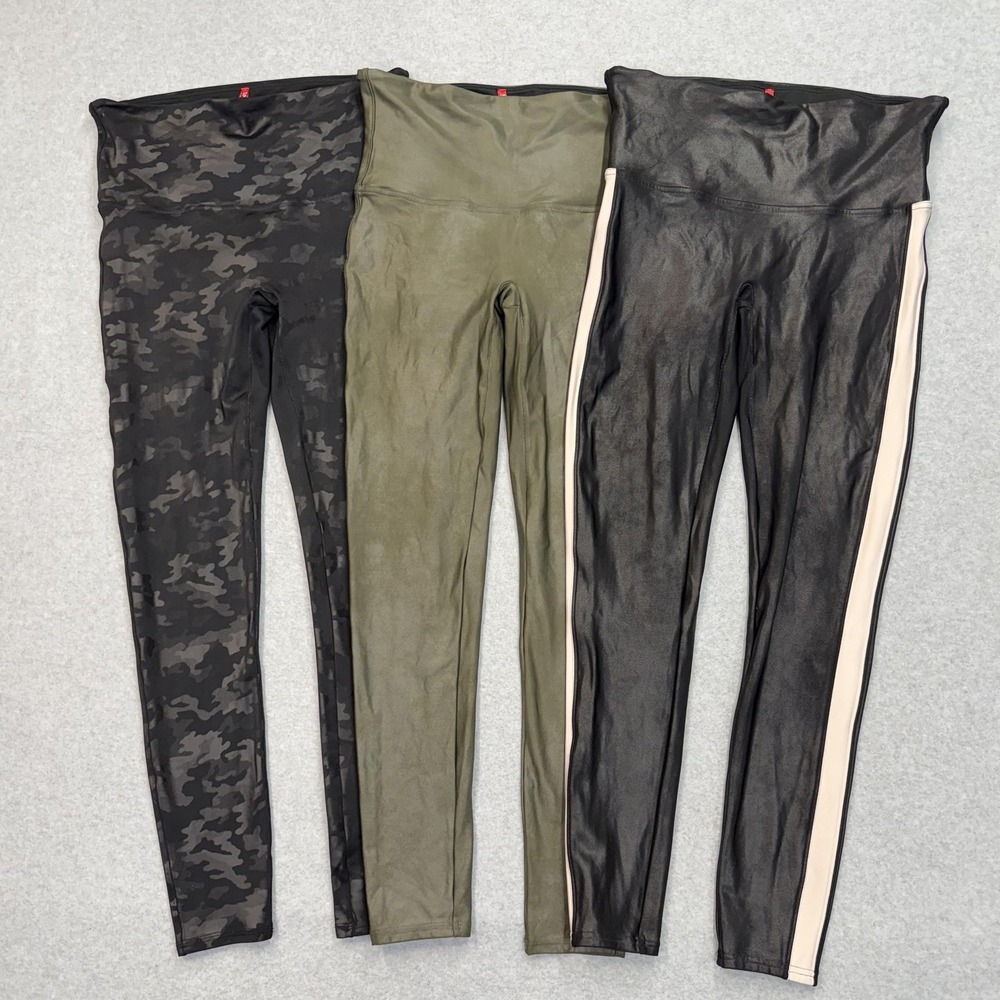 SPANX Leggings Womens XL Multicolor LOT OF 3 Ankle Shaping Lined‎ Skinny Stretch